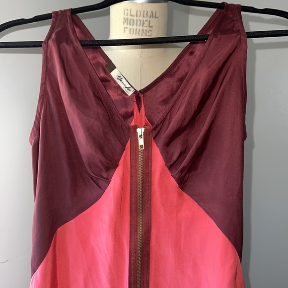 Yana K Los Angeles 100% Silk Maroon / Coral Womens Slip Dress Size 2 - Picture 3 of 10
